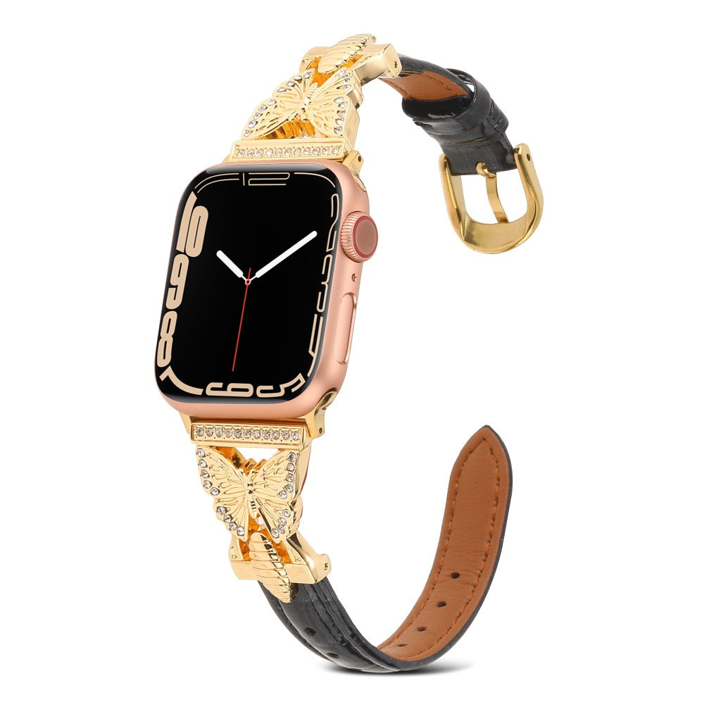 Meget Flot Kunstlæder Universal Rem passer til Apple Smartwatch - Sort#serie_6