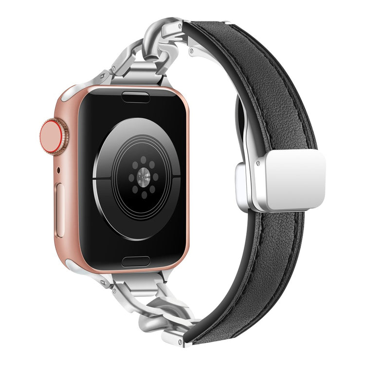 Stilren Kunstlæder Universal Rem passer til Apple Smartwatch - Sort#serie_2