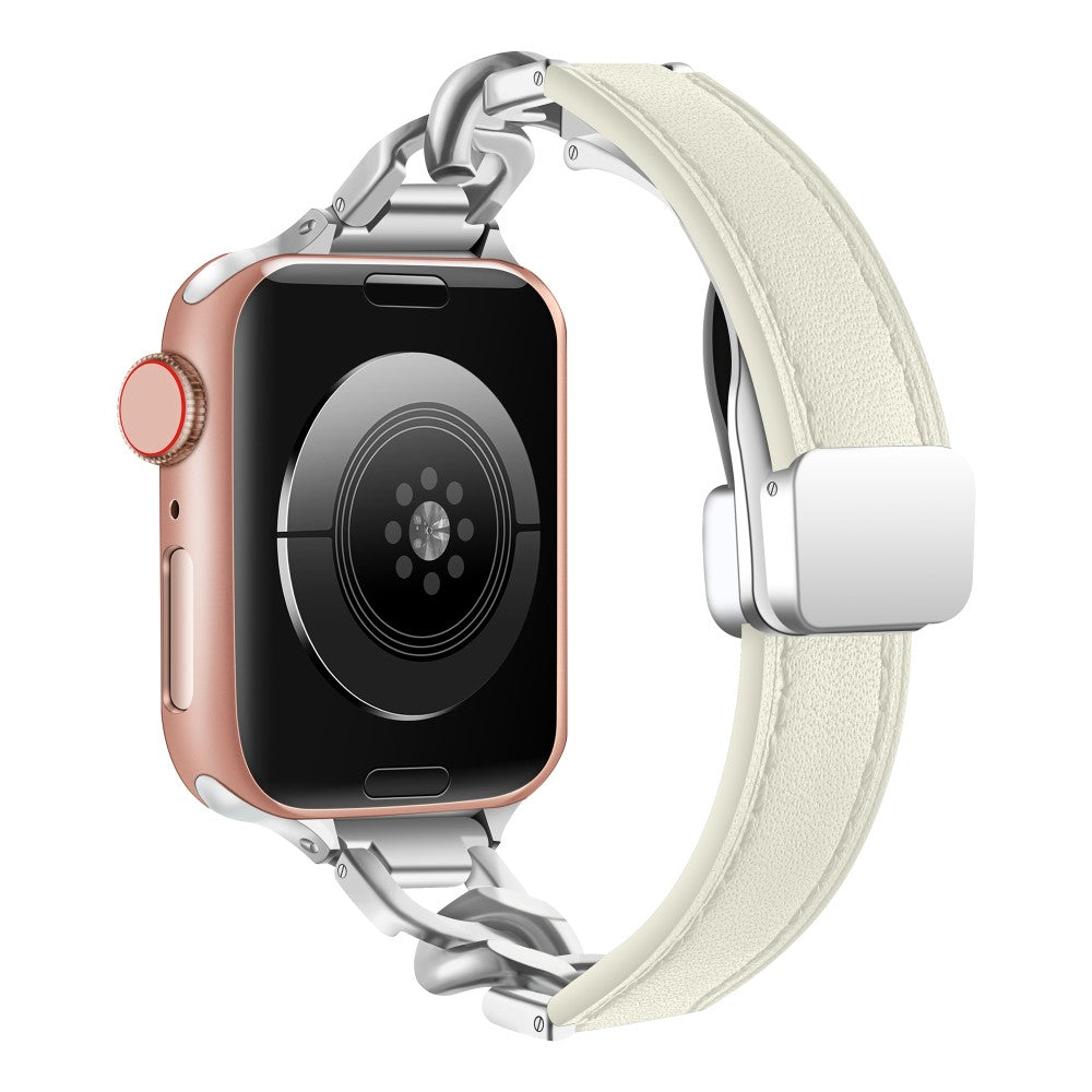 Stilren Kunstlæder Universal Rem passer til Apple Smartwatch - Hvid#serie_4
