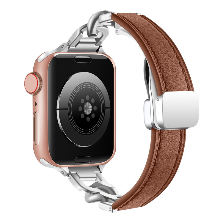 Stilren Kunstlæder Universal Rem passer til Apple Smartwatch - Brun#serie_6