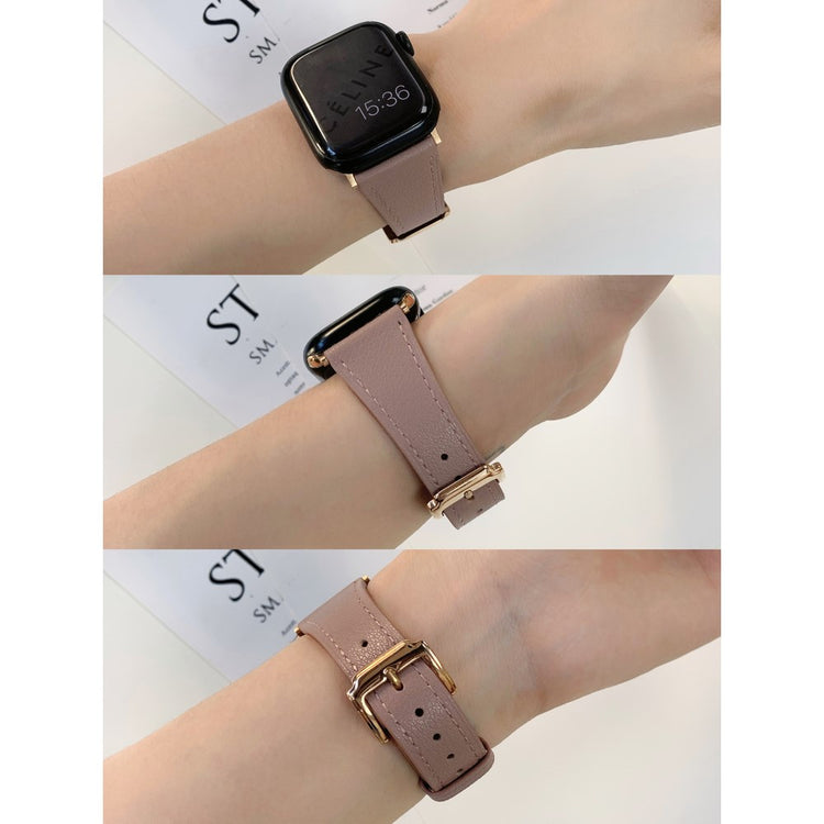 Rigtigt Kønt Ægte Læder Universal Rem passer til Apple Smartwatch - Brun#serie_3