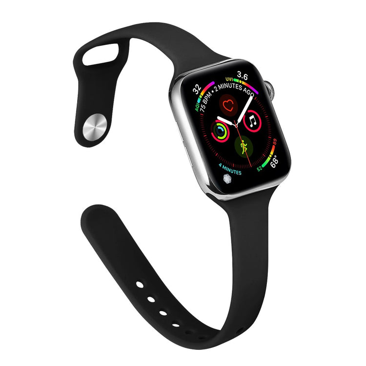 Flot Silikone Universal Rem passer til Apple Smartwatch - Sort#serie_12