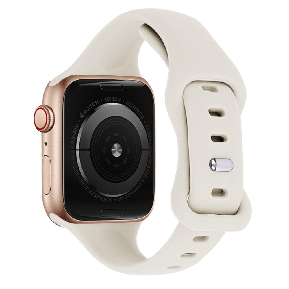 Super Fed Silikone Universal Rem passer til Apple Smartwatch - Hvid#serie_13