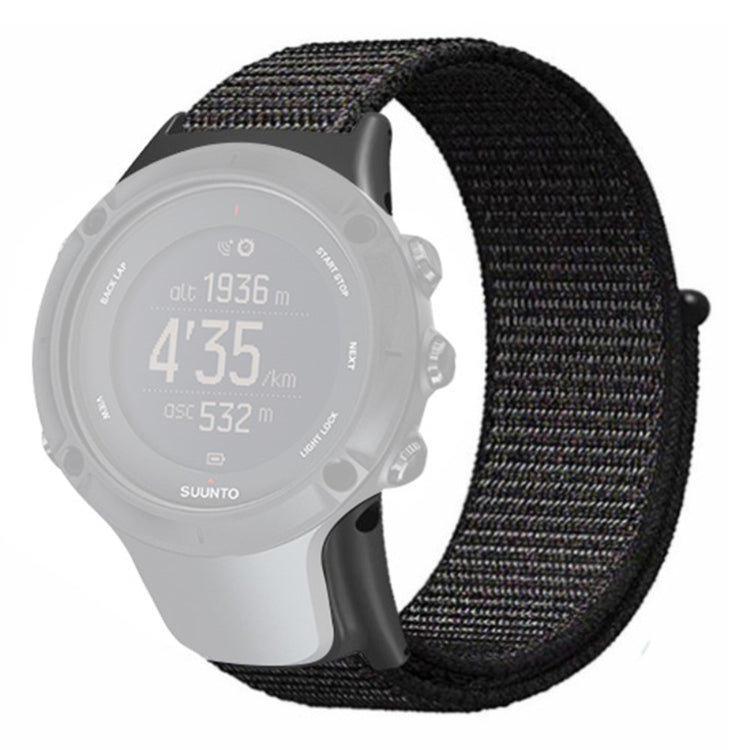 Vildt Fint Nylon Universal Rem passer til Suunto Smartwatch - Sort#serie_3