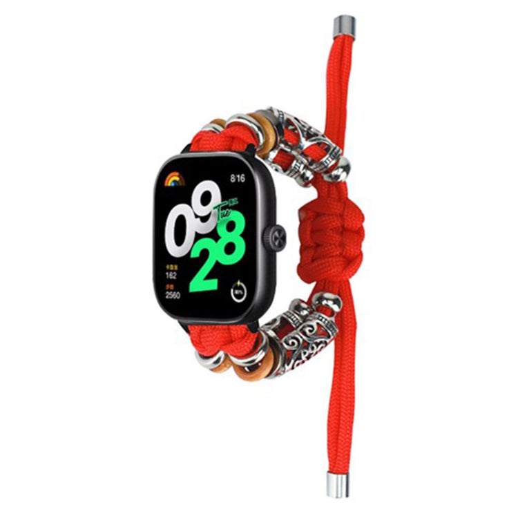 Super Holdbart Sten Og Nylon Rem passer til Xiaomi Redmi Watch 4 - Rød#serie_4