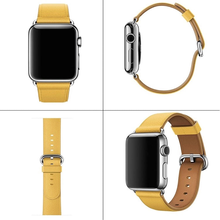 Apple Watch Series 41mm / 40mm / 38mm Genuine Cow Leather Watch Strap - Yellow#serie_3