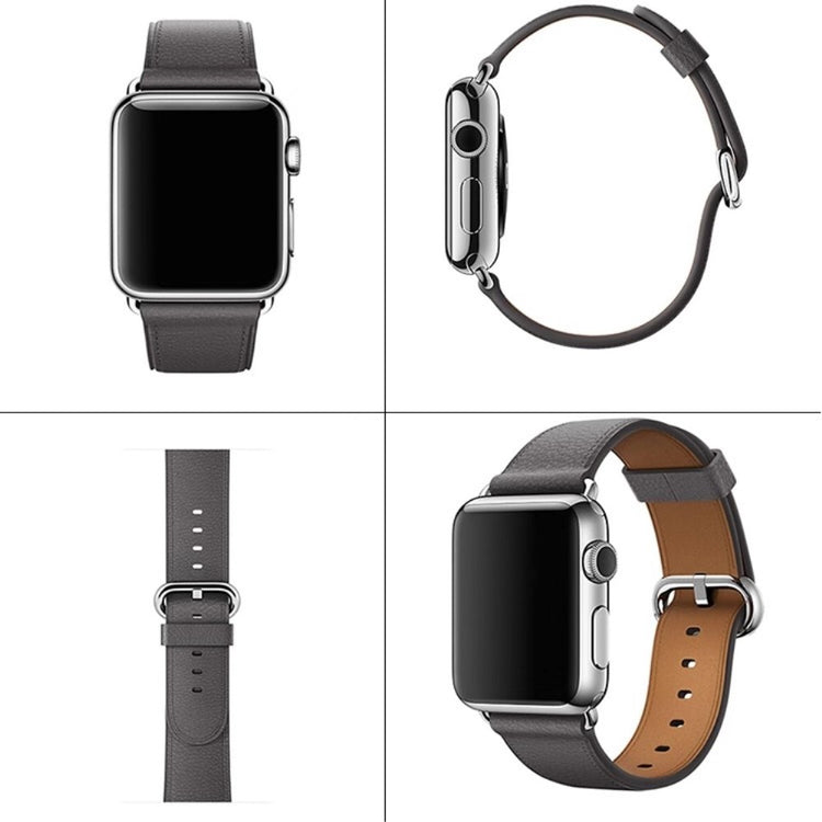 Apple Watch Series 41mm / 40mm / 38mm Genuine Cow Leather Watch Strap - Grey#serie_4