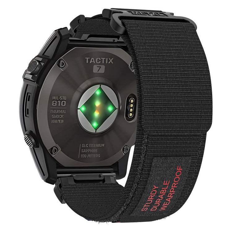 Rigtigt Elegant Nylon Universal Rem passer til Garmin Smartwatch - Sort#serie_1