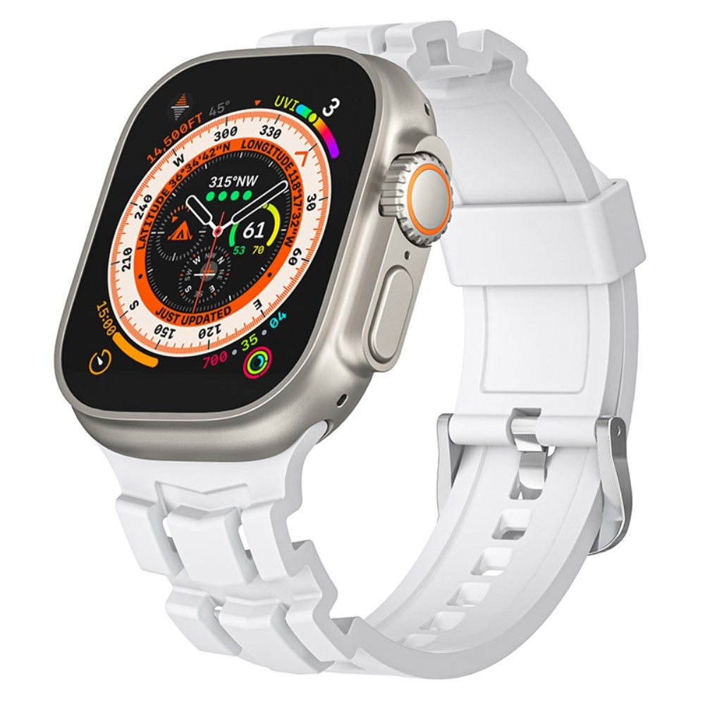 Mega Hårdfør Silikone Universal Rem passer til Apple Smartwatch - Hvid#serie_1