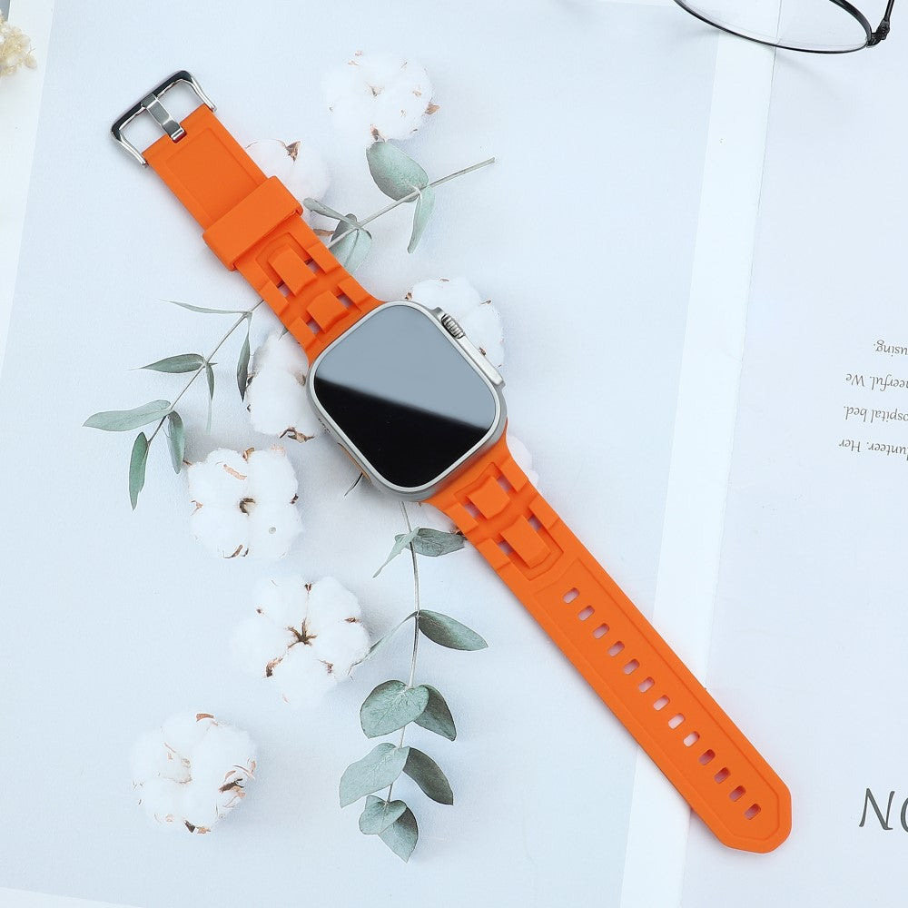 Mega Hårdfør Silikone Universal Rem passer til Apple Smartwatch - Orange#serie_2