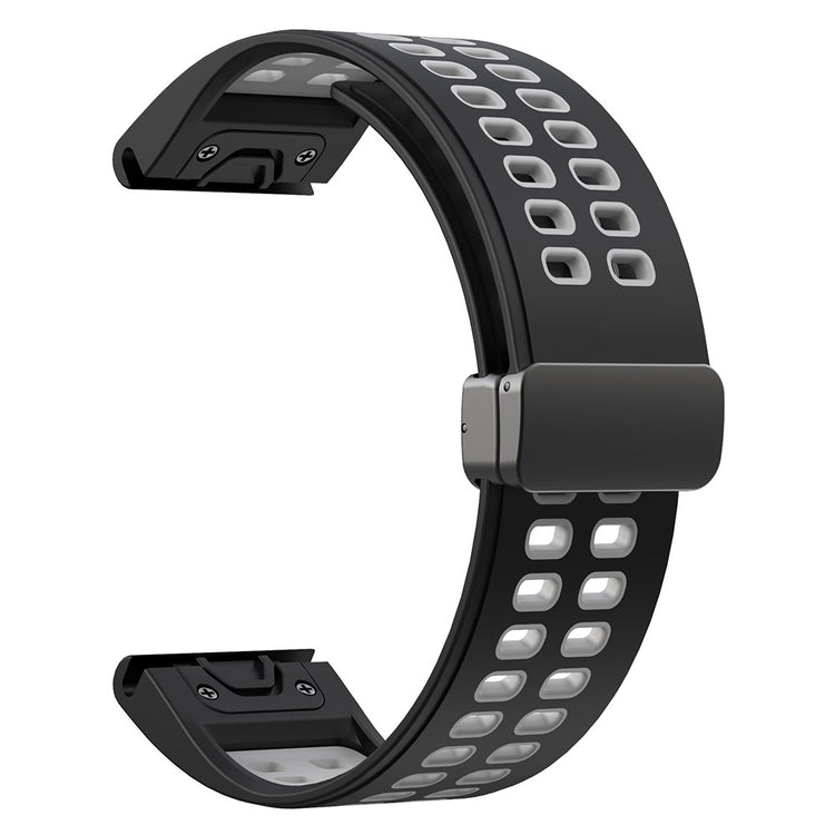 Silikone Universal Rem passer til Garmin Fenix 7X / Garmin Fenix 7X Pro - Sølv#serie_4