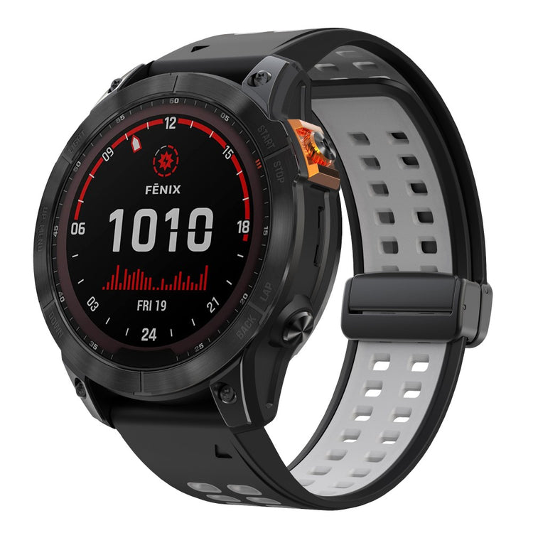 Silikone Universal Rem passer til Garmin Fenix 7X / Garmin Fenix 7X Pro - Sølv#serie_4