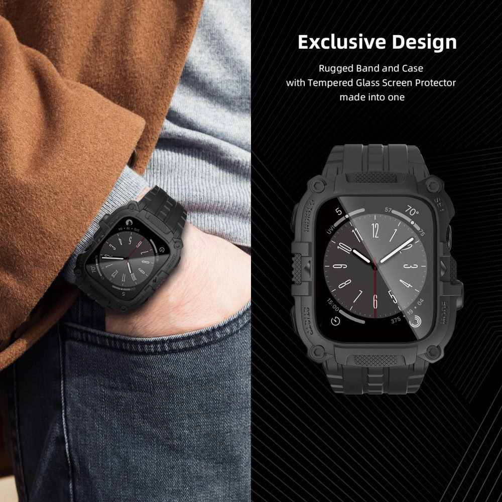 Mega Kønt Silikone Universal Rem passer til Apple Smartwatch - Sort#serie_2