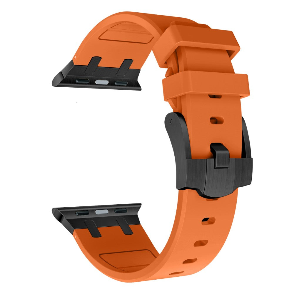 Rigtigt Sejt Silikone Universal Rem passer til Apple Smartwatch - Orange#serie_1