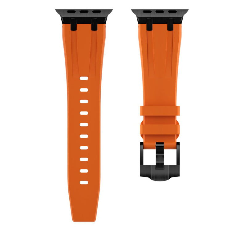 Rigtigt Sejt Silikone Universal Rem passer til Apple Smartwatch - Orange#serie_1