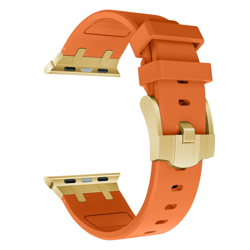 Rigtigt Sejt Silikone Universal Rem passer til Apple Smartwatch - Orange#serie_7