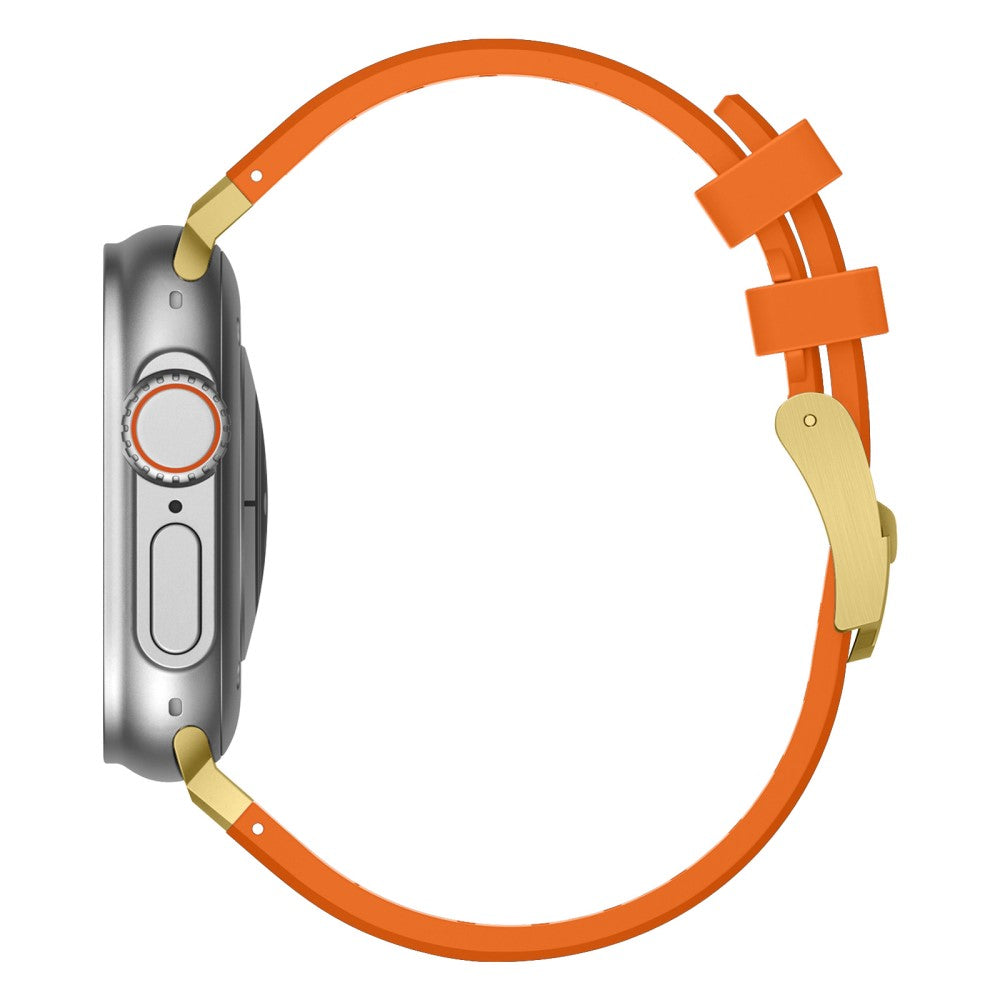 Rigtigt Sejt Silikone Universal Rem passer til Apple Smartwatch - Orange#serie_7