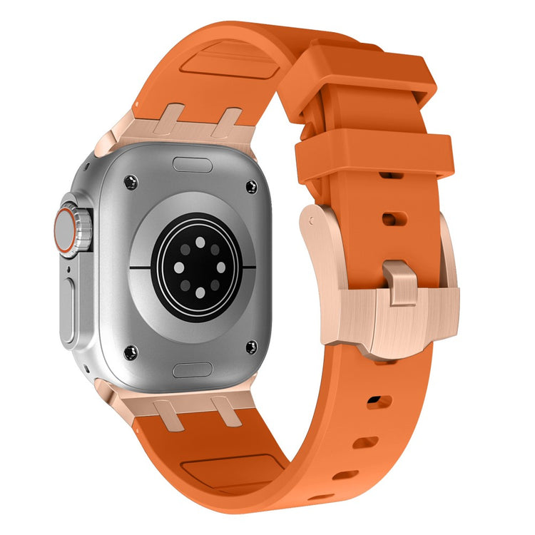 Rigtigt Sejt Silikone Universal Rem passer til Apple Smartwatch - Orange#serie_12