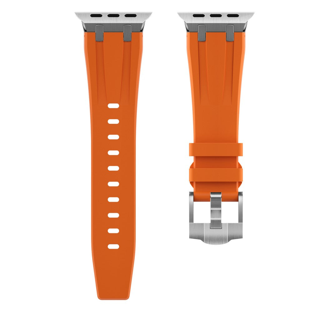 Rigtigt Sejt Silikone Universal Rem passer til Apple Smartwatch - Orange#serie_17