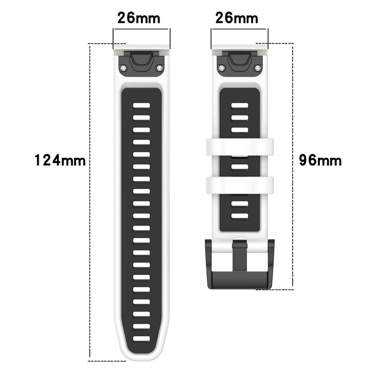 Garmin Fenix 7X / 7X Pro / 6X QuickFit 26mm Silicone Watch Strap Dual Color Wrist Band - Orange+Black#serie_1