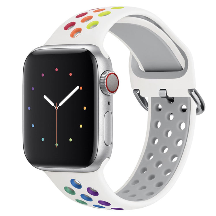 Rigtigt Sejt Silikone Universal Rem passer til Apple Smartwatch - Flerfarvet#serie_2