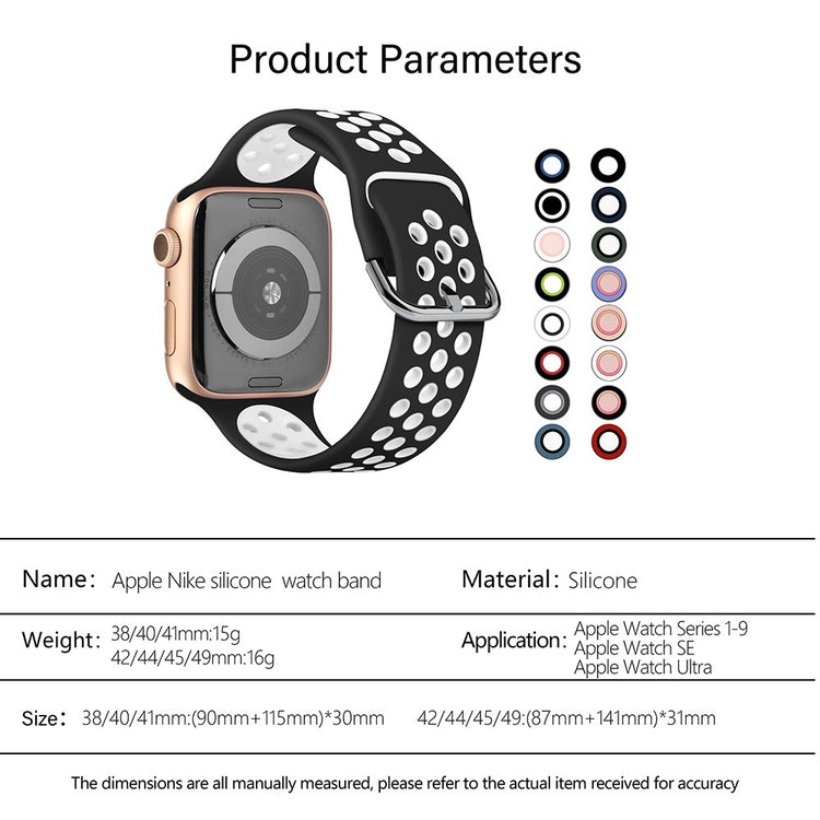 Rigtigt Sejt Silikone Universal Rem passer til Apple Smartwatch - Hvid#serie_15