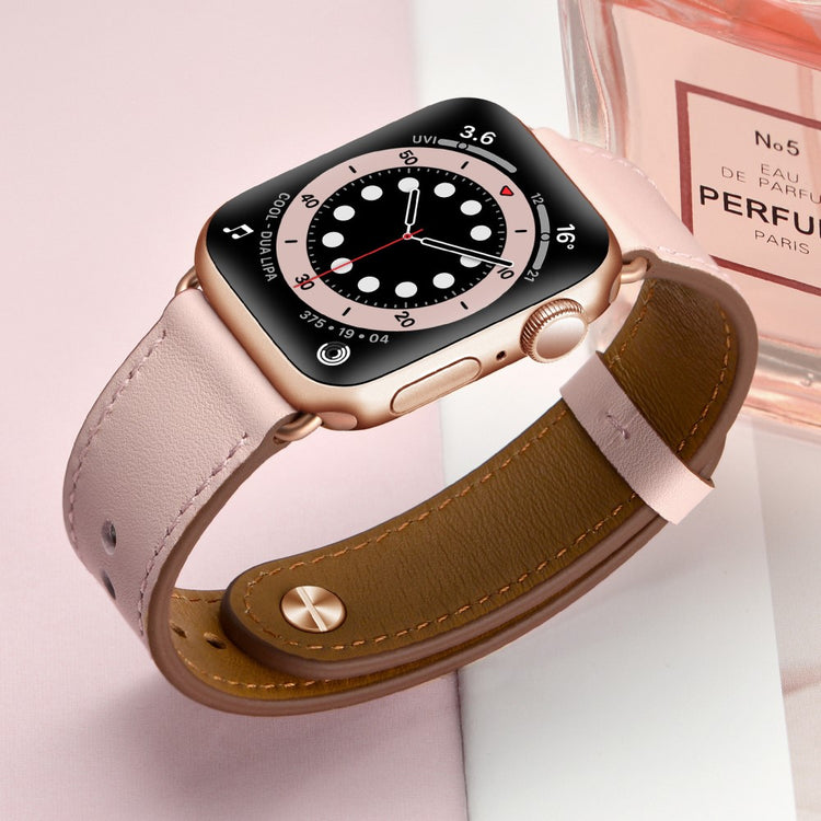 Meget Sejt Ægte Læder Universal Rem passer til Apple Smartwatch - Pink#serie_2