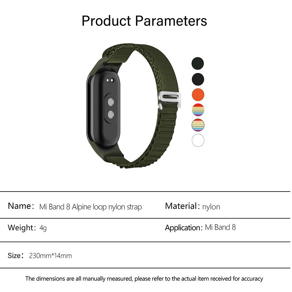 Super Godt Nylon Rem passer til Xiaomi Smart Band 8 - Flerfarvet#serie_1