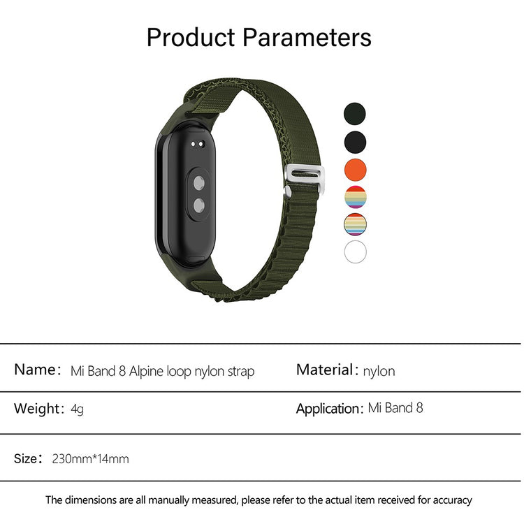 Super Godt Nylon Rem passer til Xiaomi Smart Band 8 - Orange#serie_2