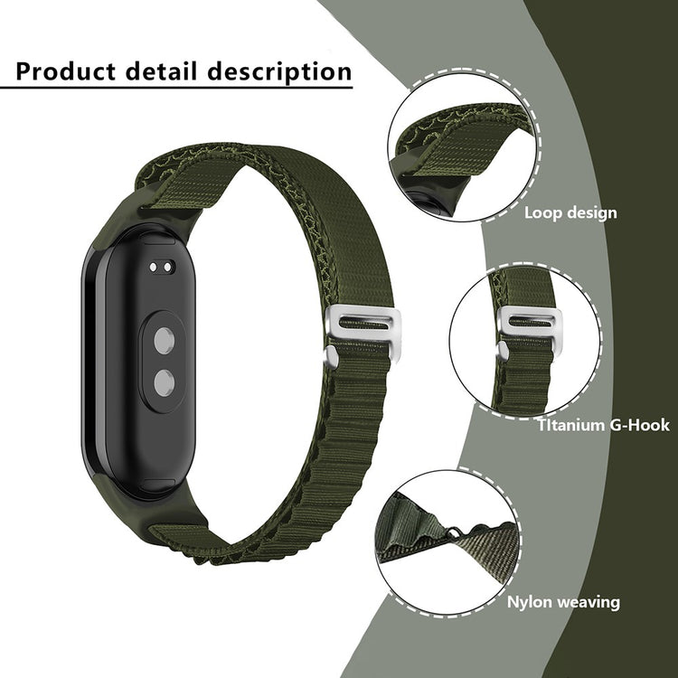 Super Godt Nylon Rem passer til Xiaomi Smart Band 8 - Grøn#serie_4