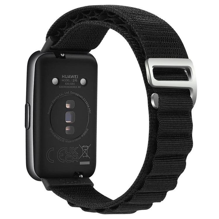 Super Nydelig Nylon Rem passer til Huawei Band 7 - Sort#serie_1