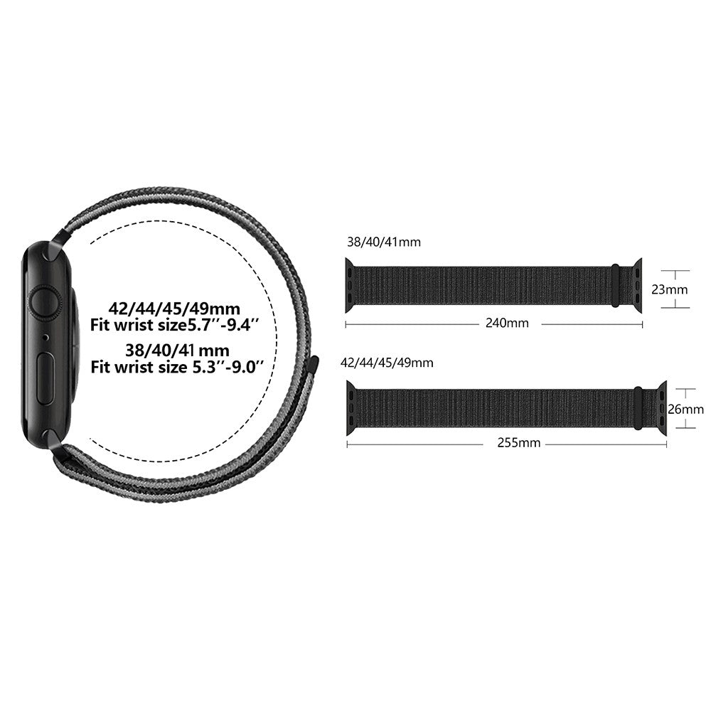 Super Smuk Nylon Universal Rem passer til Apple Smartwatch - Hvid#serie_7