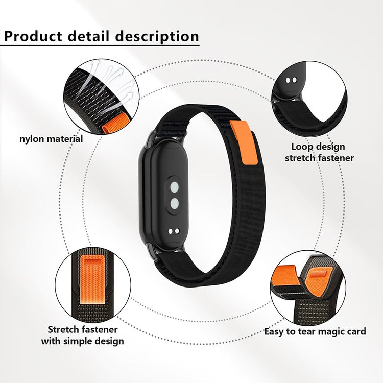 Helt Vildt Flot Nylon Rem passer til Xiaomi Smart Band 8 - Grøn#serie_2