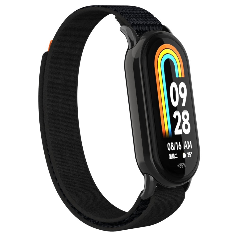 Helt Vildt Flot Nylon Rem passer til Xiaomi Smart Band 8 - Sort#serie_5