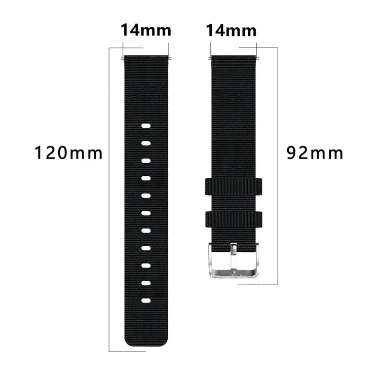 Garmin Lily 2 Nylon Watch Band Adjustable Pin Buckle 14mm Wrist Strap Replacement - Black#serie_1