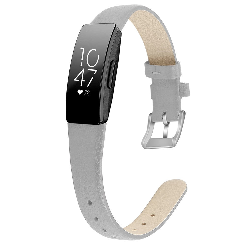 Very Fashionable Fitbit Inspire 1 Genuine Leather Strap - Silver#serie_8