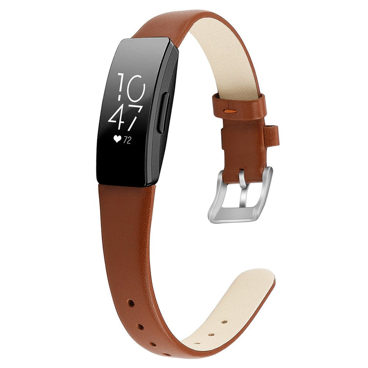 Very Fashionable Fitbit Inspire 1 Genuine Leather Strap - Brown#serie_9