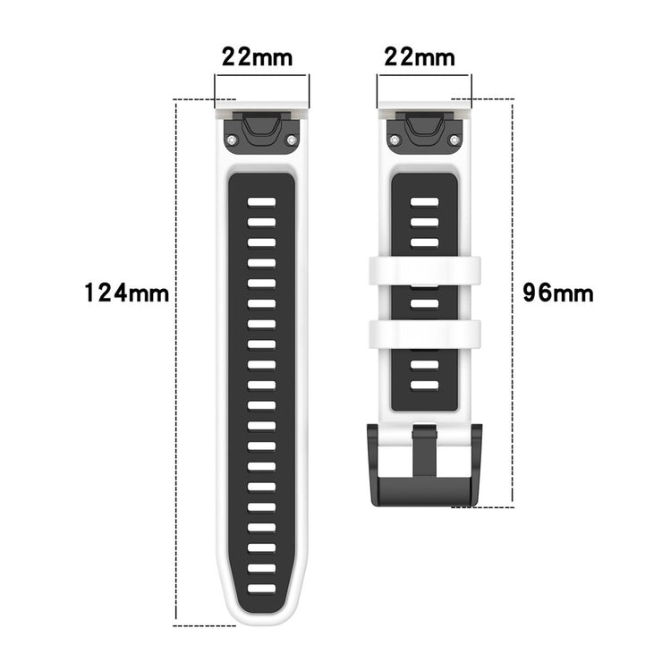 Garmin Fenix 7 / Fenix 7 Pro Silicone Watch Band 22mm Replacement Straps - Black+Red#serie_4