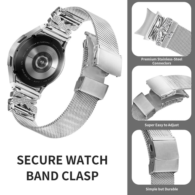 Stylish Samsung Smartwatch Metal Universel Strap - Silver#serie_133