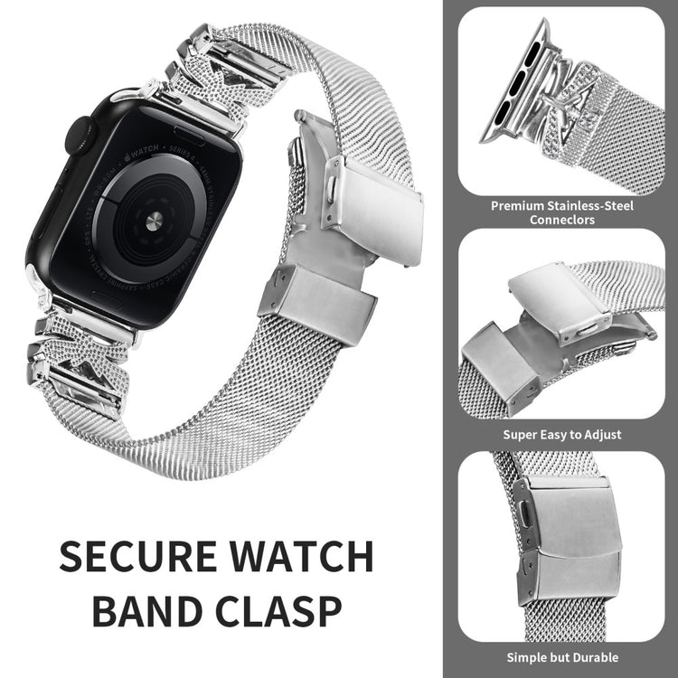 Nice Apple Smartwatch Metal And Rhinestone Universel Strap - Silver#serie_357