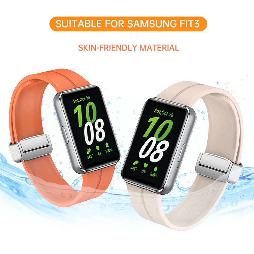 Mega Nice Samsung Galaxy Fit 3 Silicone Strap - White#serie_3