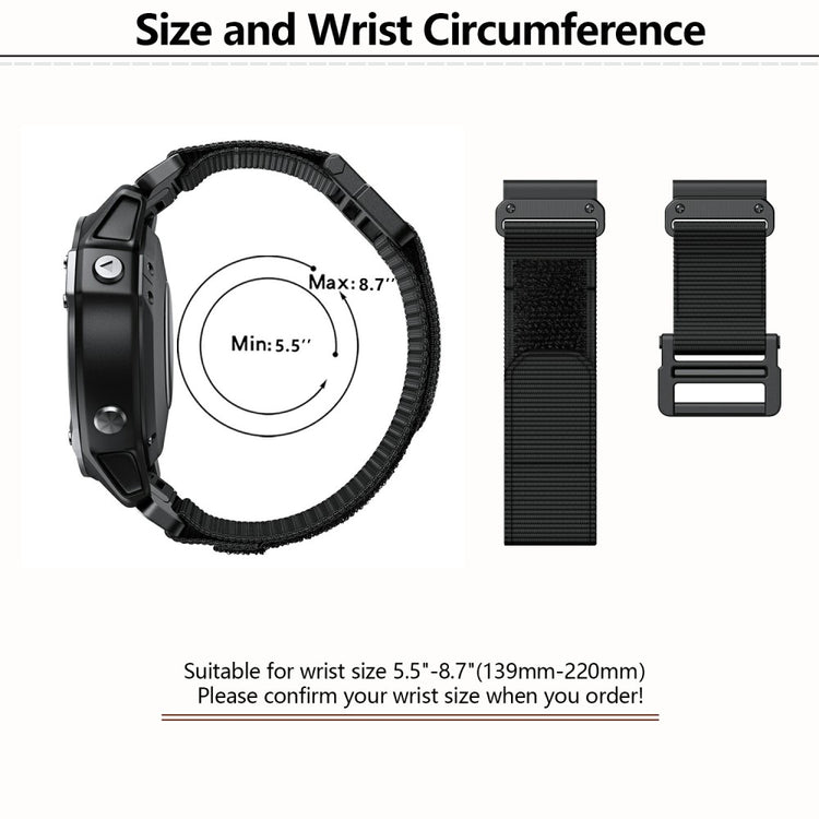 Comfortable Garmin Smartwatch Nylon Universel Strap - Black#serie_1