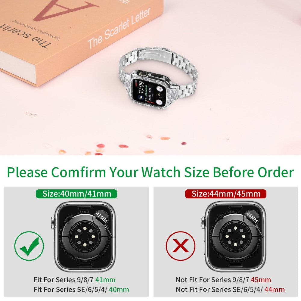 Comfortable Apple Smartwatch Rhinestone Universel Strap - Silver#serie_013