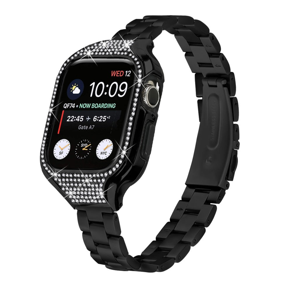 Stylish Apple Smartwatch Rhinestone Universel Strap - Black#serie_1