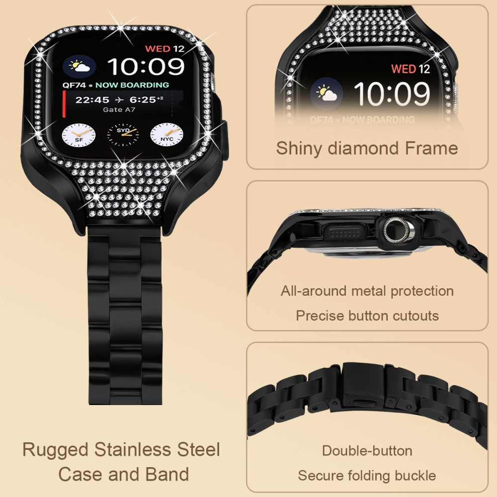 Lovely Apple Smartwatch Rhinestone Universel Strap - Black#serie_1