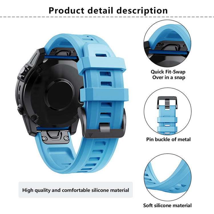 Very Cool Garmin Smartwatch Silicone Universel Strap - Blue#serie_3