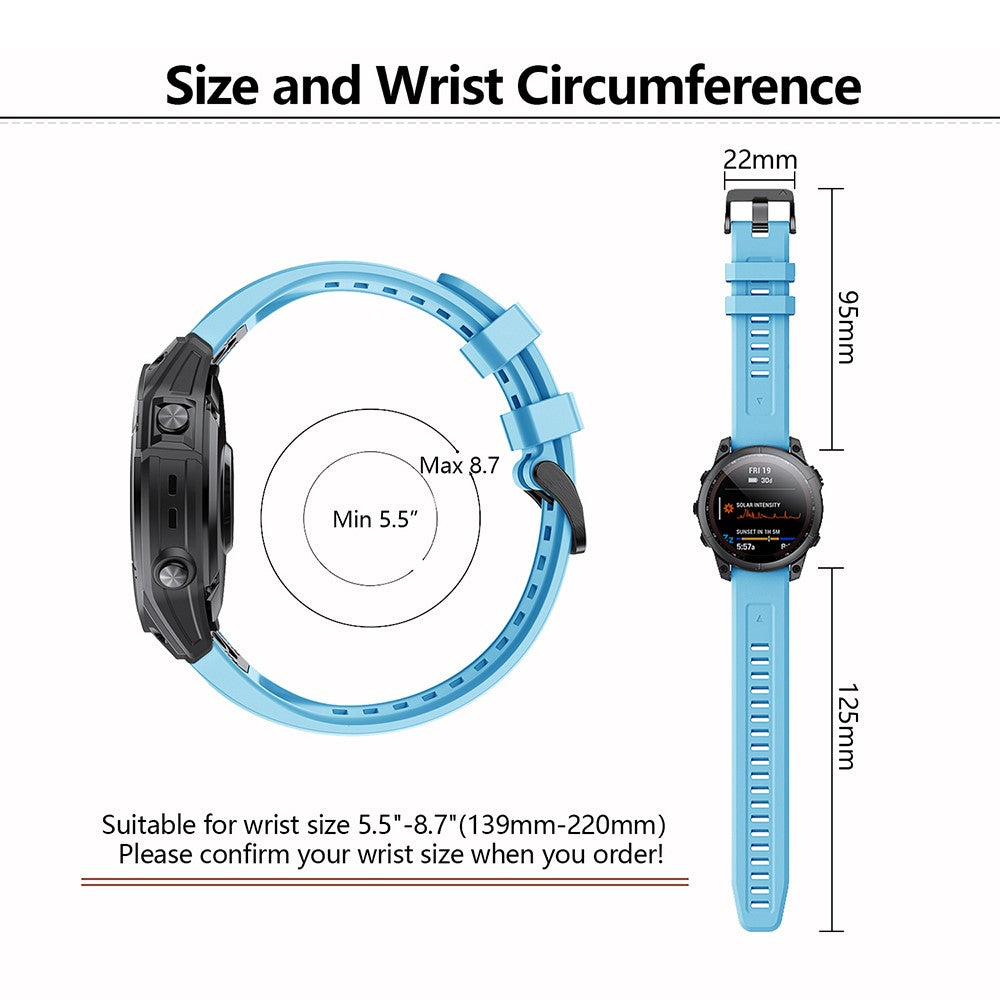 KALEBOL KLB-LWGJ-001 For Garmin Fenix 7  /  7 Pro Strap Replacement QuickFit 22mm Silicone Watch Band - Green#serie_7