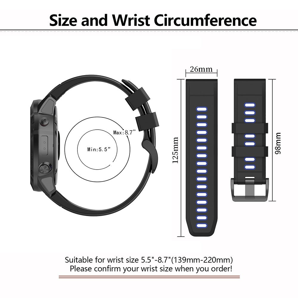 Comfortable Garmin Smartwatch Silicone Universel Strap - Red#serie_6