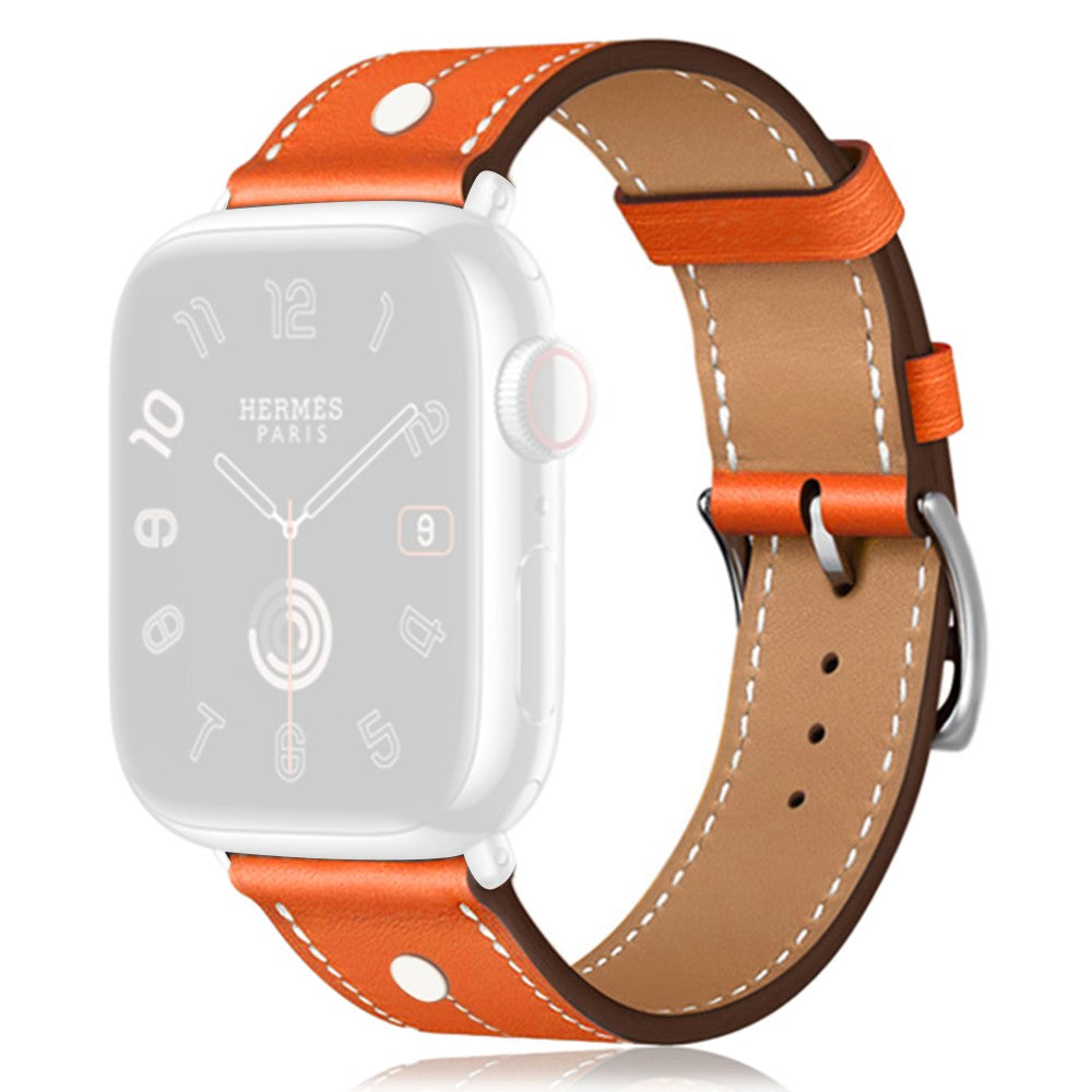 Cool Apple Smartwatch Genuine Leather Universel Strap - Orange#serie_7