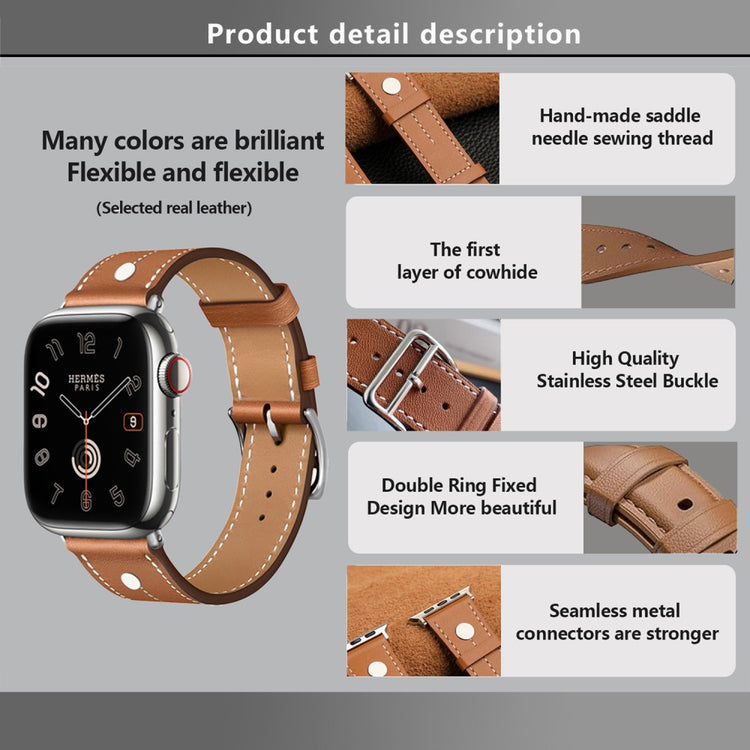 Excellent Apple Smartwatch Genuine Leather Universel Strap - Orange#serie_7